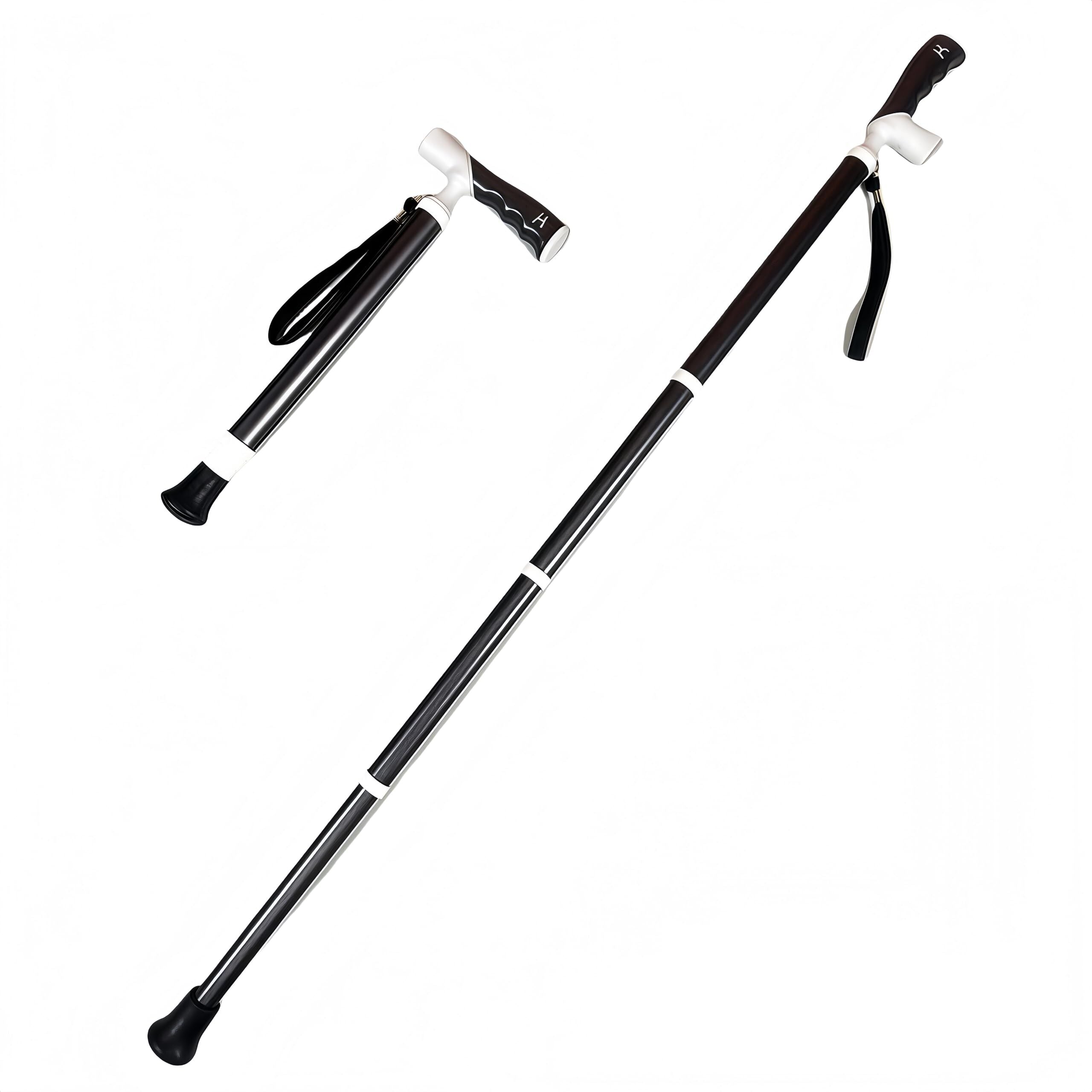 Lightweight Foldable Walking Cane – Dual-Mode T/Grip, 0.26kg