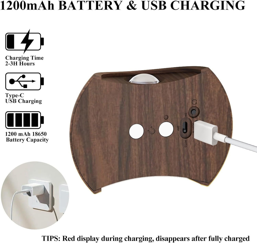 Rechargeable Magnetic Motion Sensor Wall Lamp – Dark Wood
