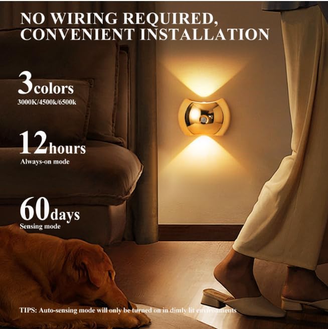 Rechargeable Magnetic Motion Sensor Wall Lamp – Dark Wood