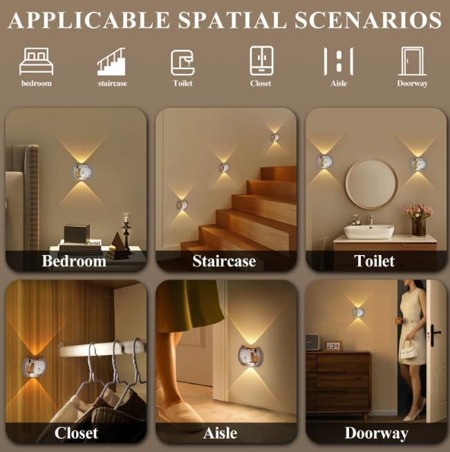 Rechargeable Magnetic Motion Sensor Wall Lamp – RGB, Black