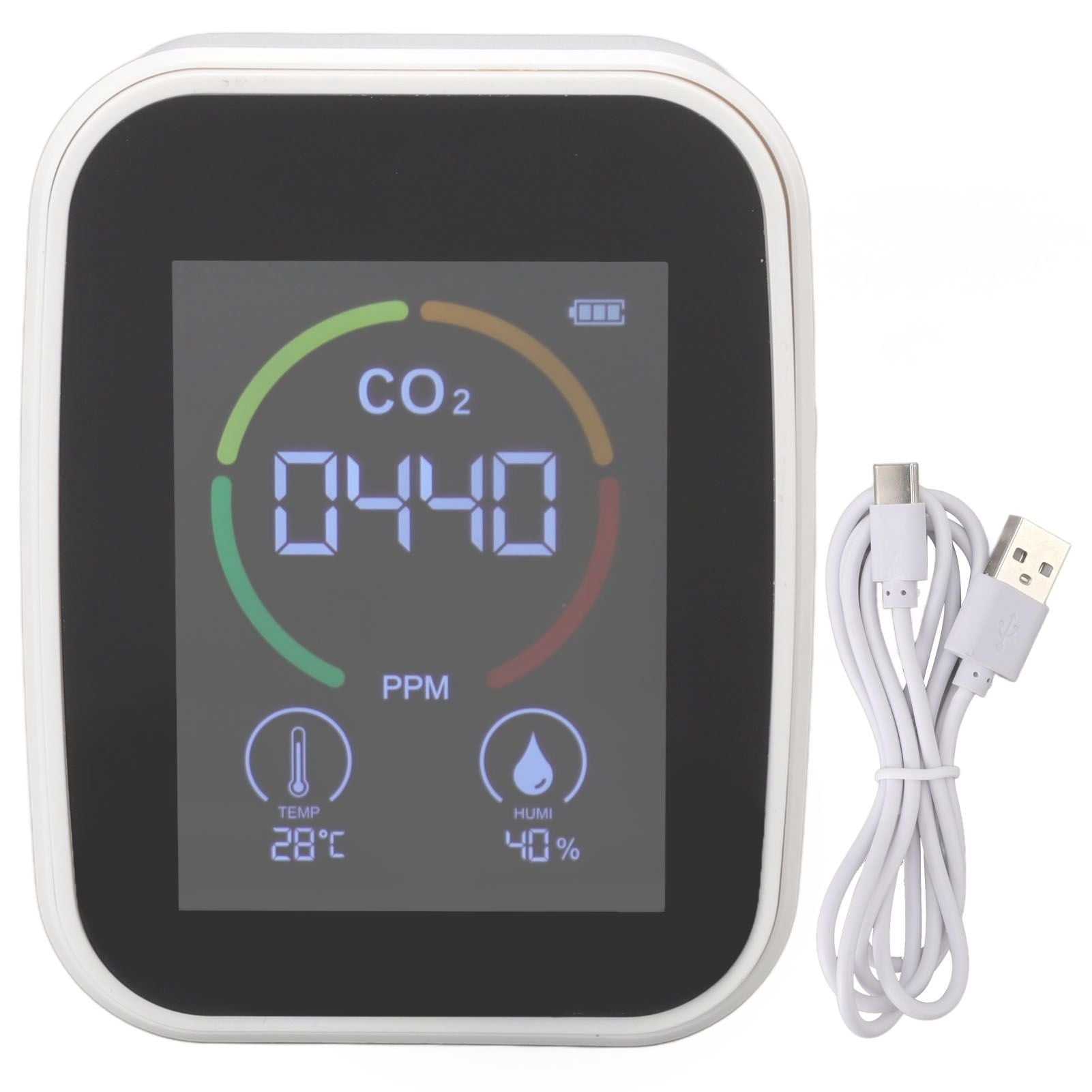 Indoor Air Quality Monitor – CO2, TVOC, Temperature & Humidity